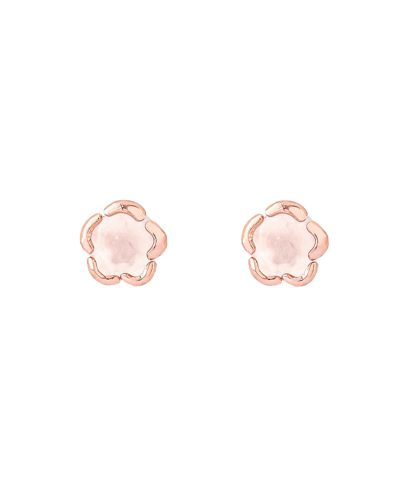 フラワーストーンミニピアス[K10]