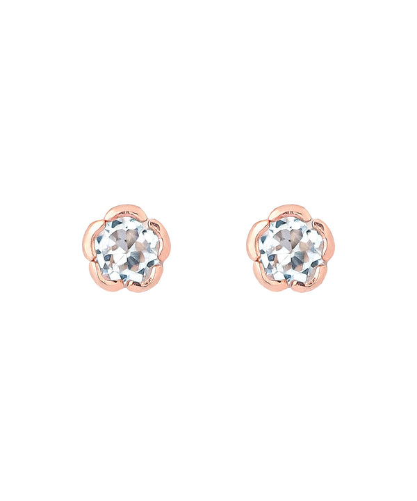Flower stone mini earrings [K10]