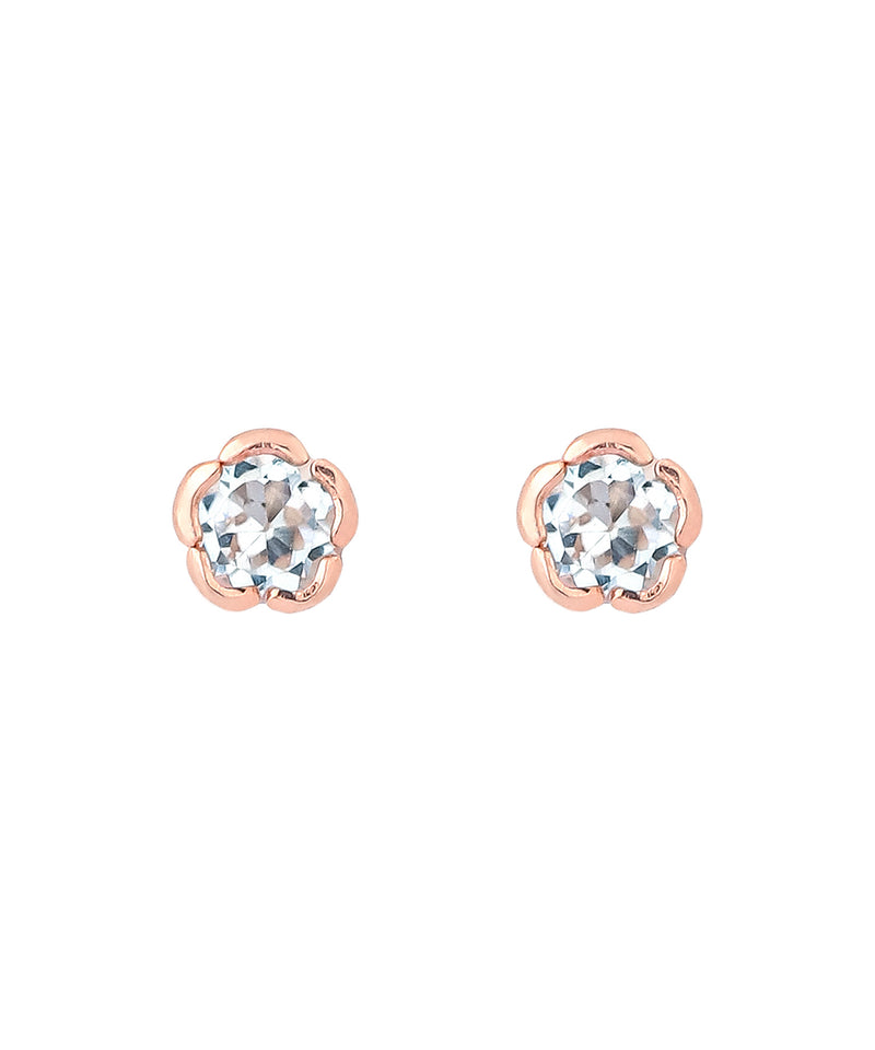 フラワーストーンミニピアス[K10]