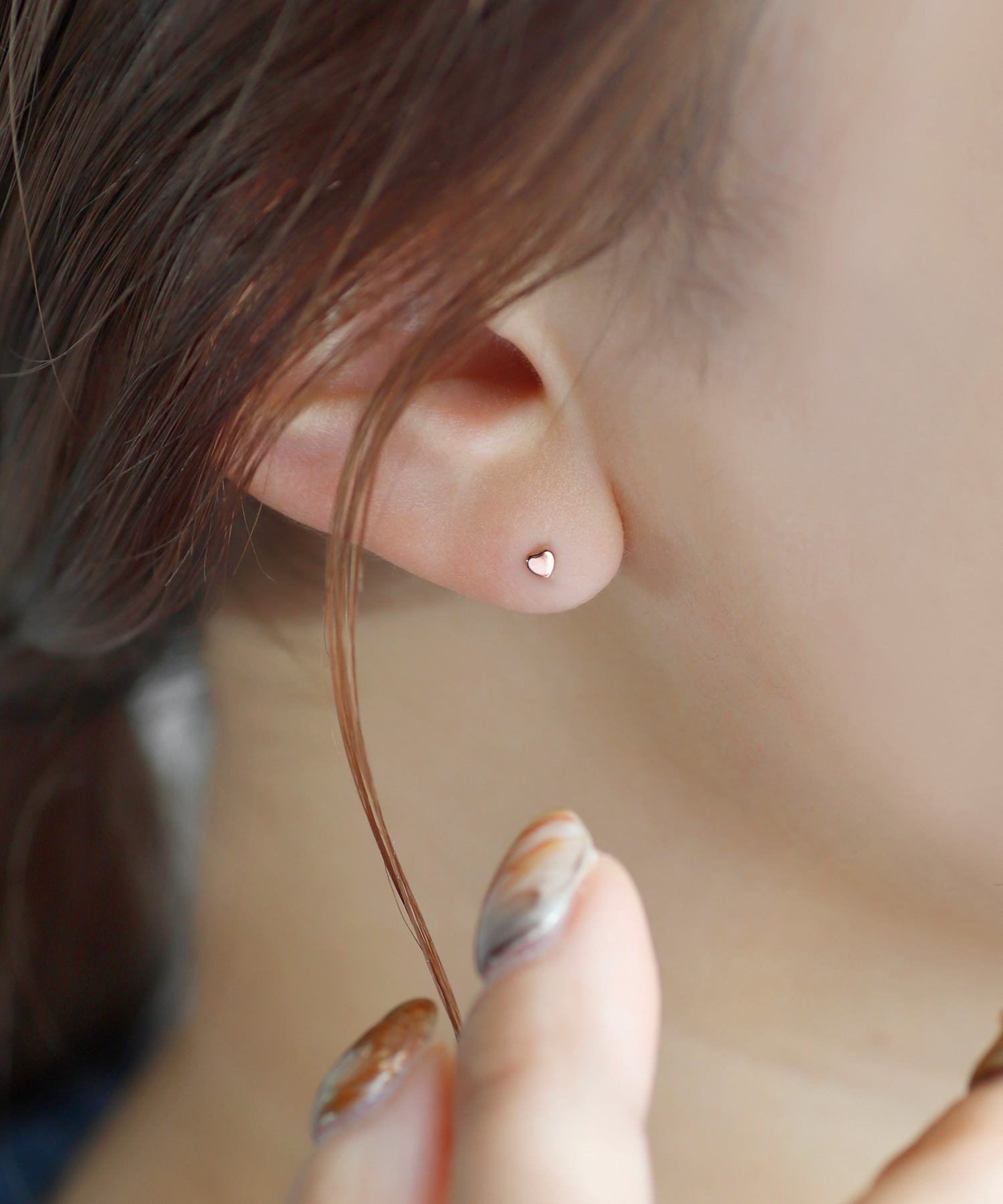 ANEMONE】ミニハートピアス[K10]｜アネモネ・シエナロゼ・ミミサン