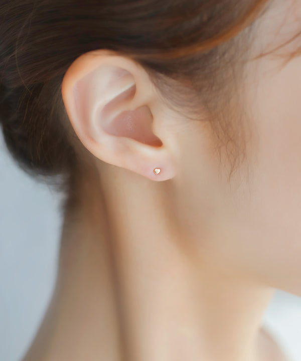 ミニハートピアス[K10]