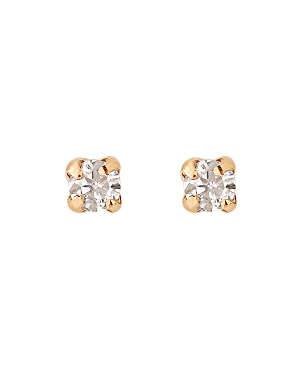 シエナロゼ　3粒ダイヤのミル打ちピアス k10 ANEMONE】ダイヤピアス[K10]｜アネモネ・シエナロゼ・ミミサンジュウ