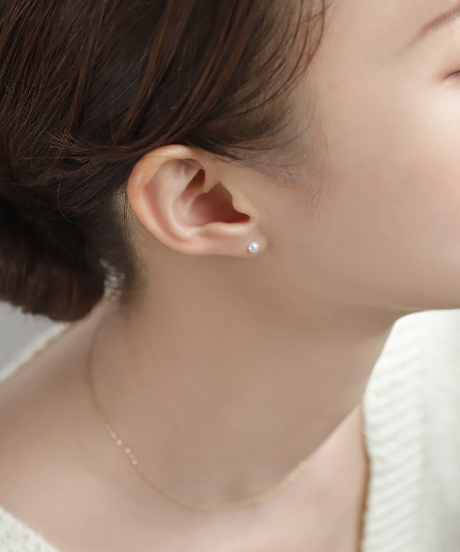 シエナロゼ 10Kパールピアス ANEMONE】淡水パールピアス[K10]｜アネモネ・シエナロゼ