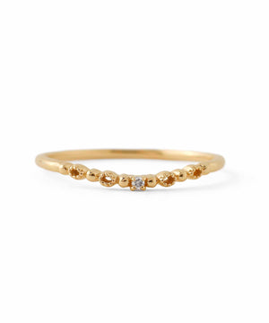 【ギフトボックス付】一粒ダイヤのU字リング[K10]