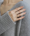 [Gift box included] Single diamond ring [K10]