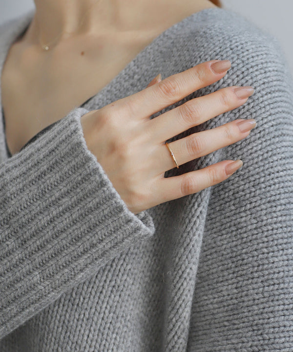 [Gift box included] Single diamond ring [K10]
