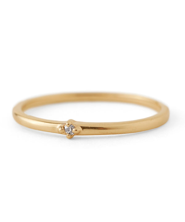 [Gift box included] Single diamond pinky ring [K10]