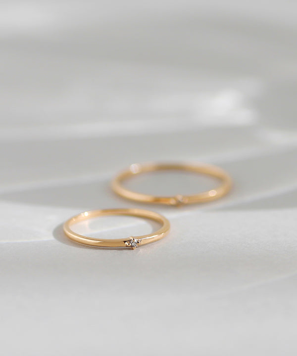 [Gift box included] Single diamond pinky ring [K10]