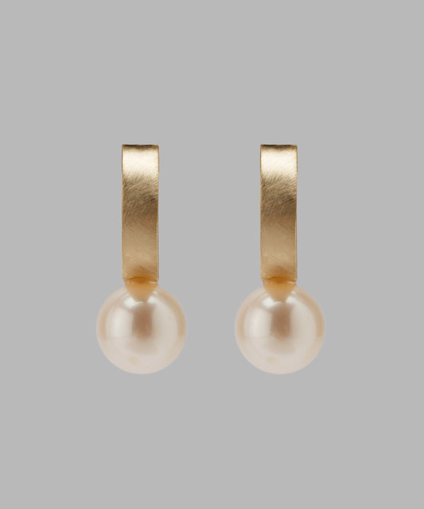 Freshwater pearl curl earrings [Basic] [K10]