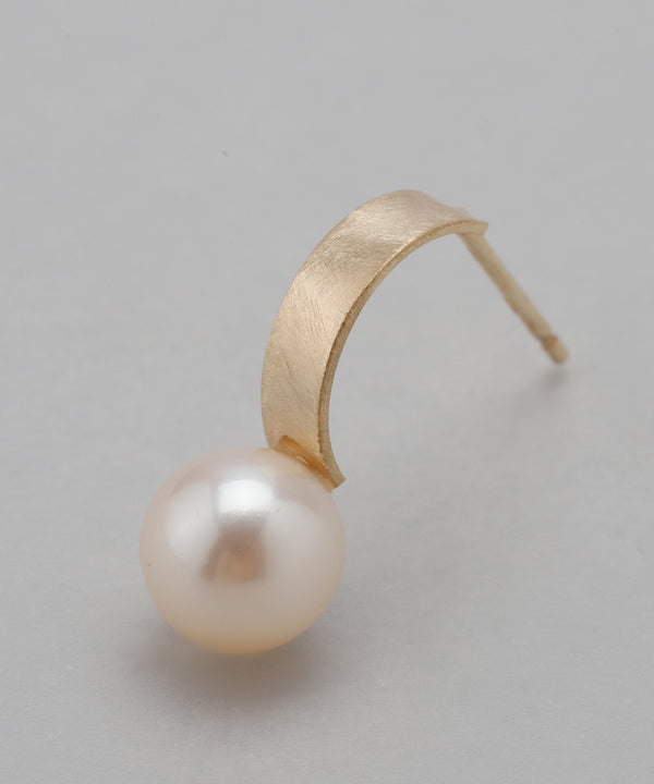 Freshwater pearl curl earrings [Basic] [K10]