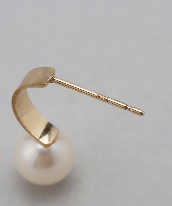 Freshwater pearl curl earrings [Basic] [K10]