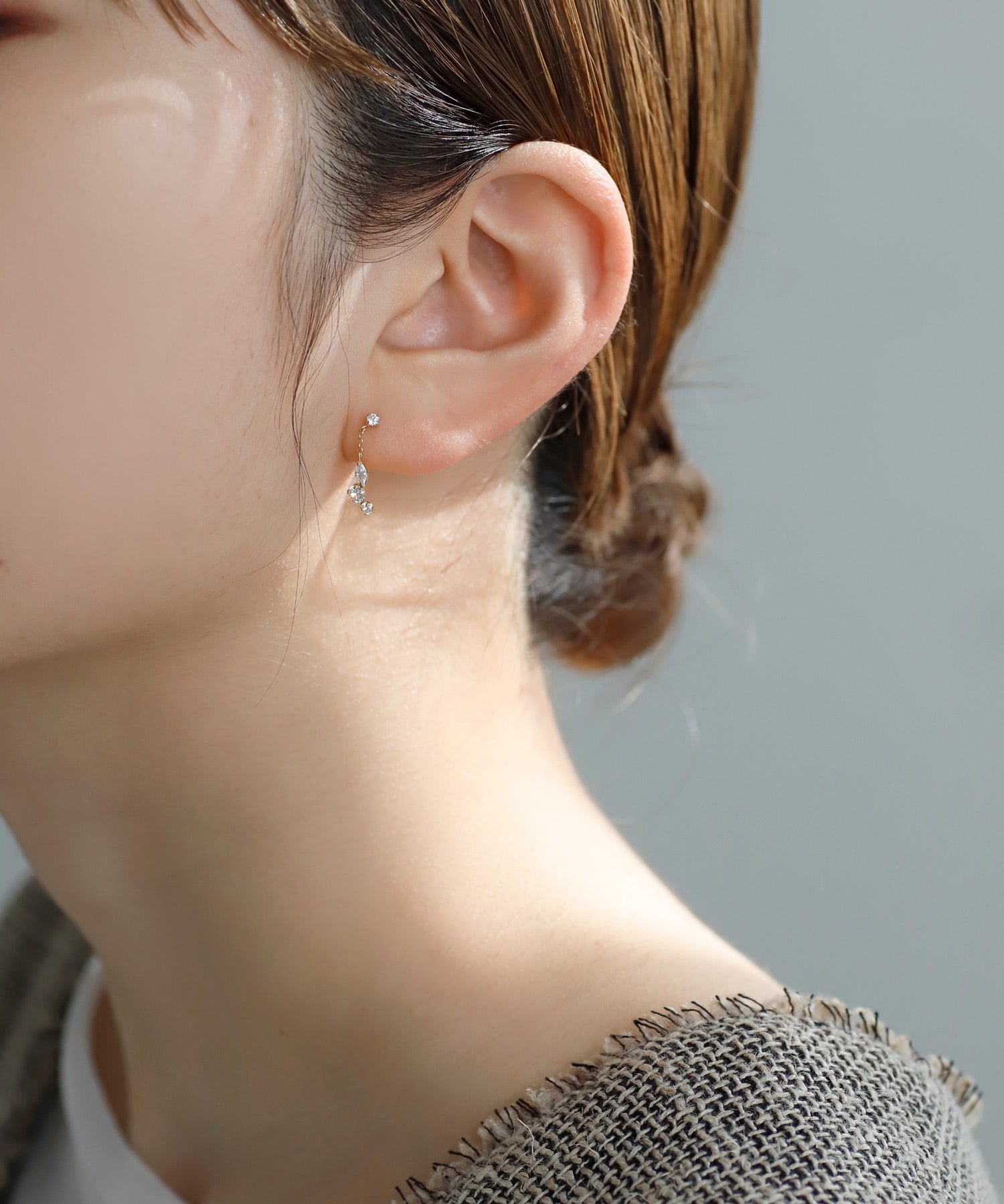 ピアス　No.5615 mimi33】ビジュースイングピアス[K10][Basic]｜アネモネ・シエナロゼ