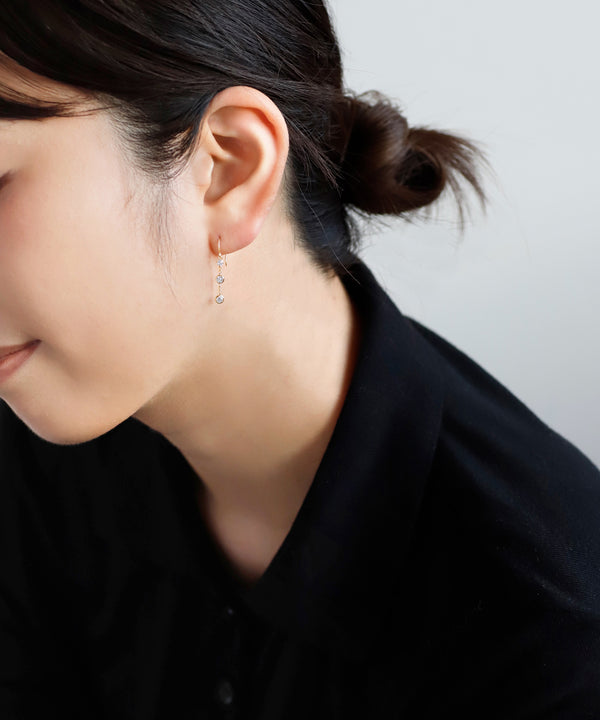 ビジューフックピアス[K10][Basic