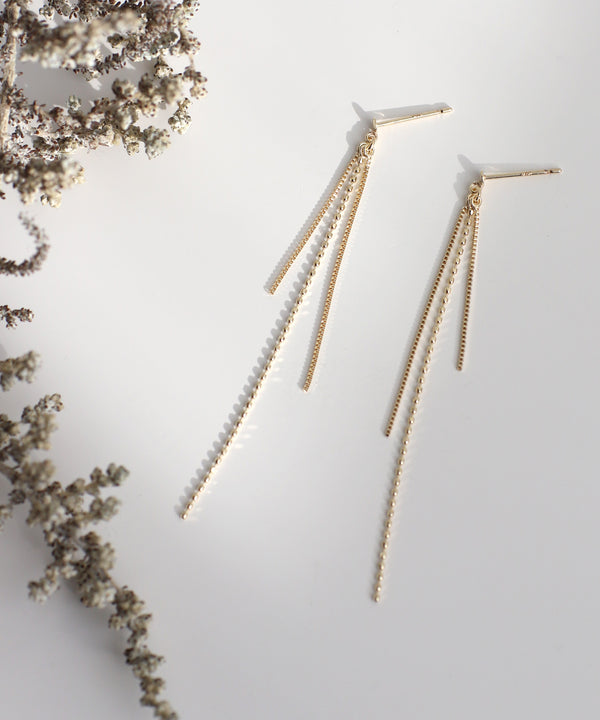 mimi33】チェーンフリンジピアス[Basic][K10]｜SANPO ONLINE(サンポー