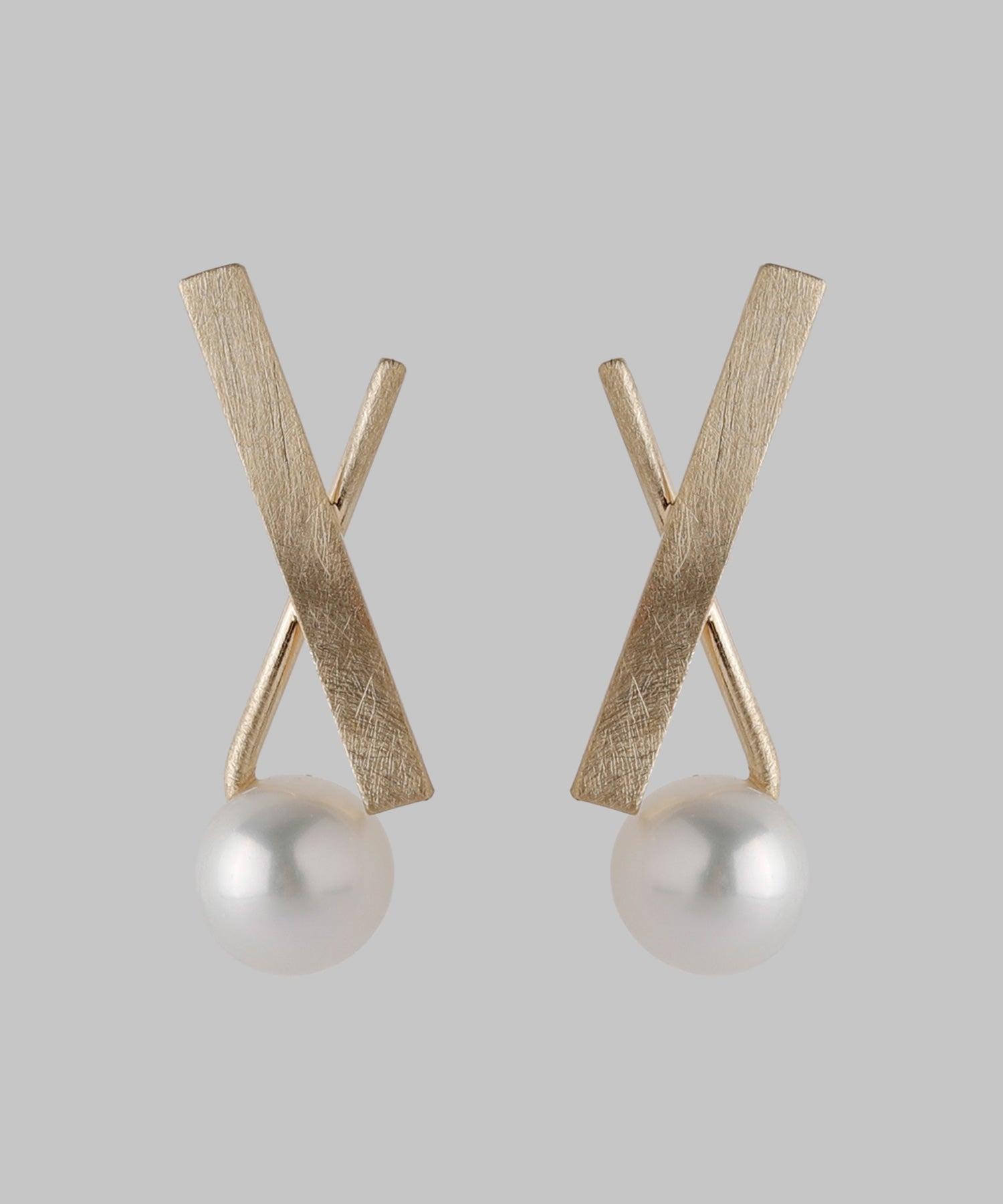 mimi33】淡水パールのクロスピアス[Basic][K10]｜SANPO ONLINE