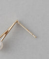 Freshwater pearl cross earrings [Basic] [K10]