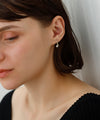 Freshwater pearl cross earrings [Basic] [K10]