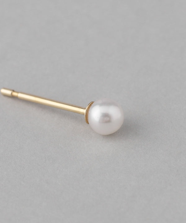 Single freshwater pearl earrings [K10][Basic]