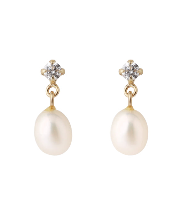 Freshwater pearl earrings [K10][Basic]