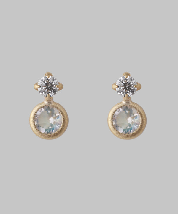 Circle stone earrings [K10][Basic]