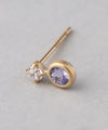 Circle stone earrings [K10][Basic]