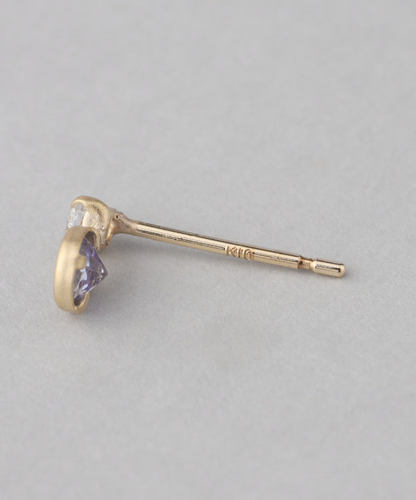 Circle stone earrings [K10][Basic]