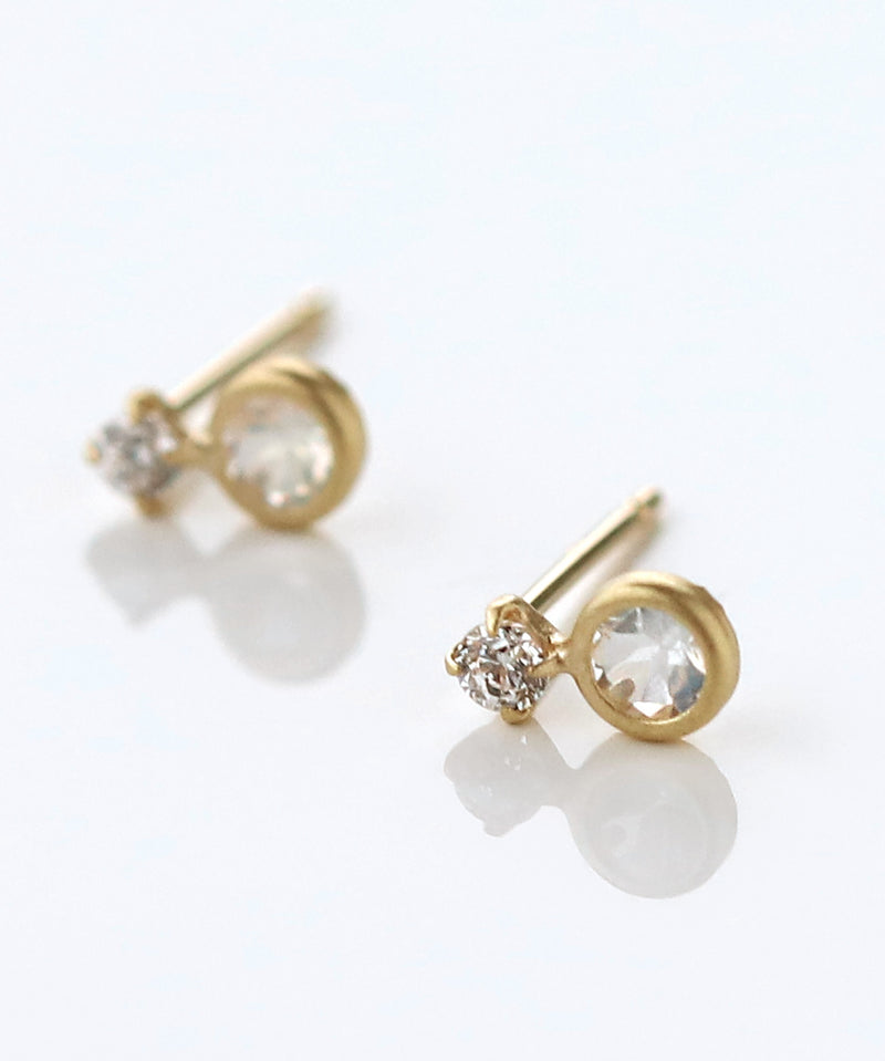 サークルストーンピアス[K10][Basic]