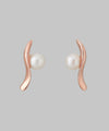 Wave pearl earrings [K10][Basic]