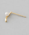 Wave pearl earrings [K10][Basic]