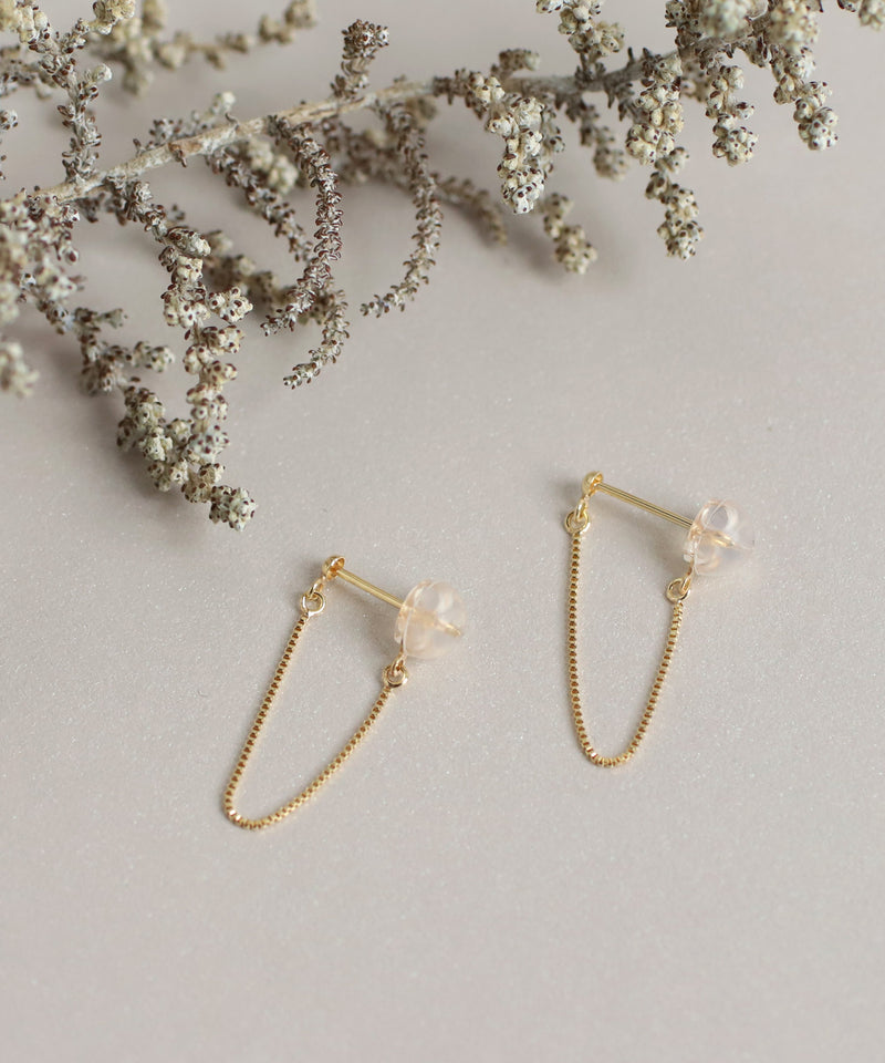 Chain back catch earrings [K10][Basic]