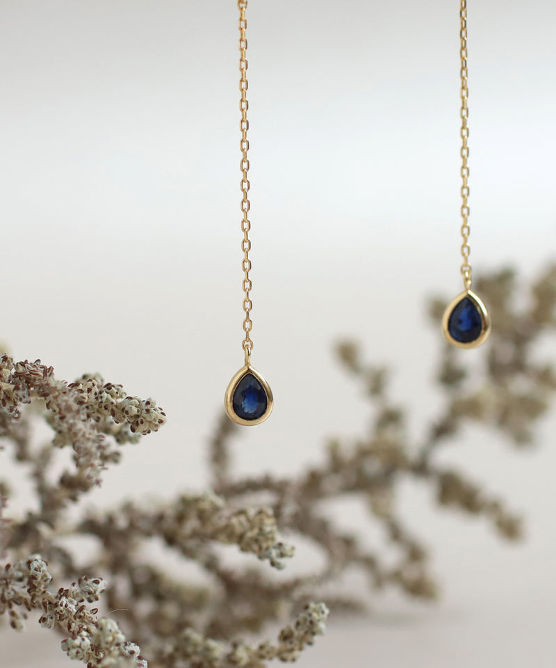 Gemstone Drop Earrings [K10][Basic]