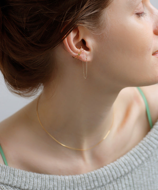 チェーンバックキャッチピアス[K10][Basic]
