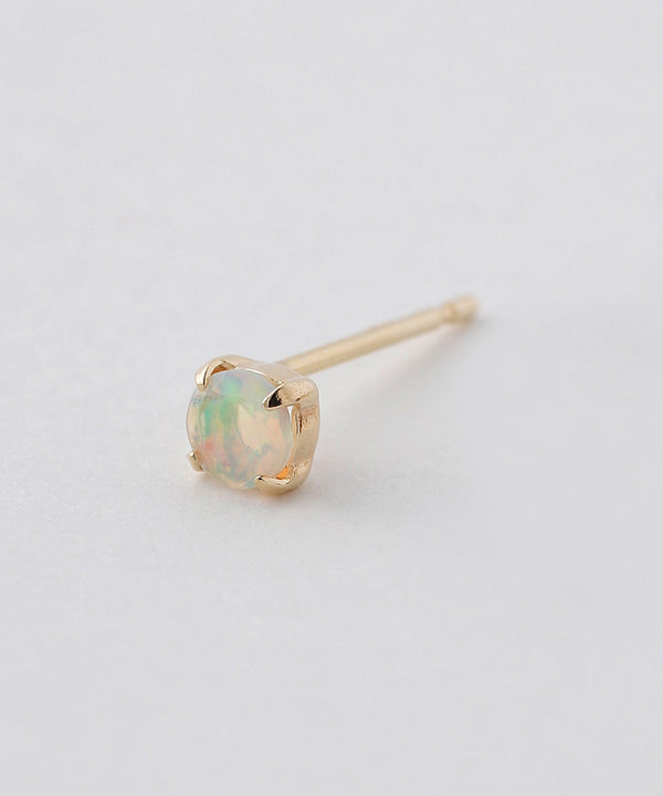 天然石×チェーンバックキャッチピアス[K10][Basic]
