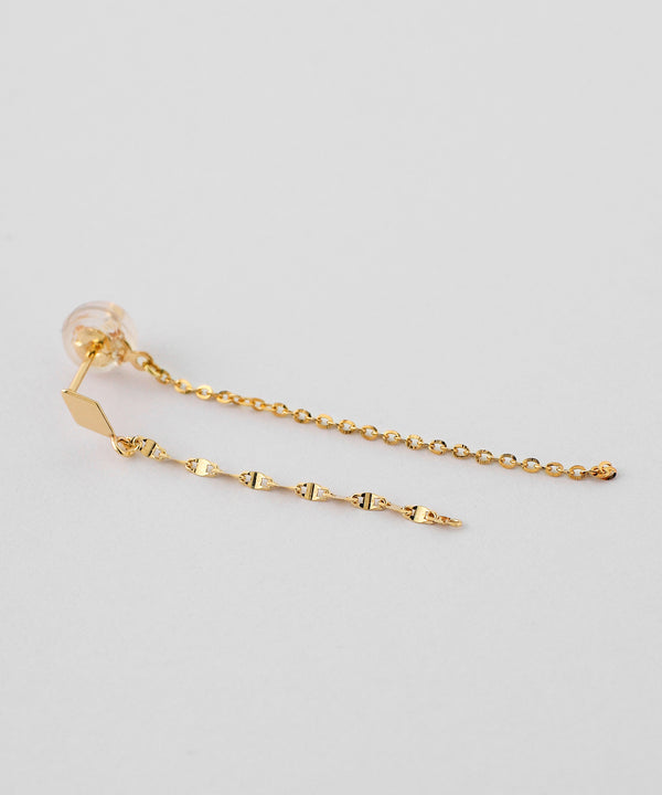 Combination Chain Back Catch Earrings [K10][Basic]