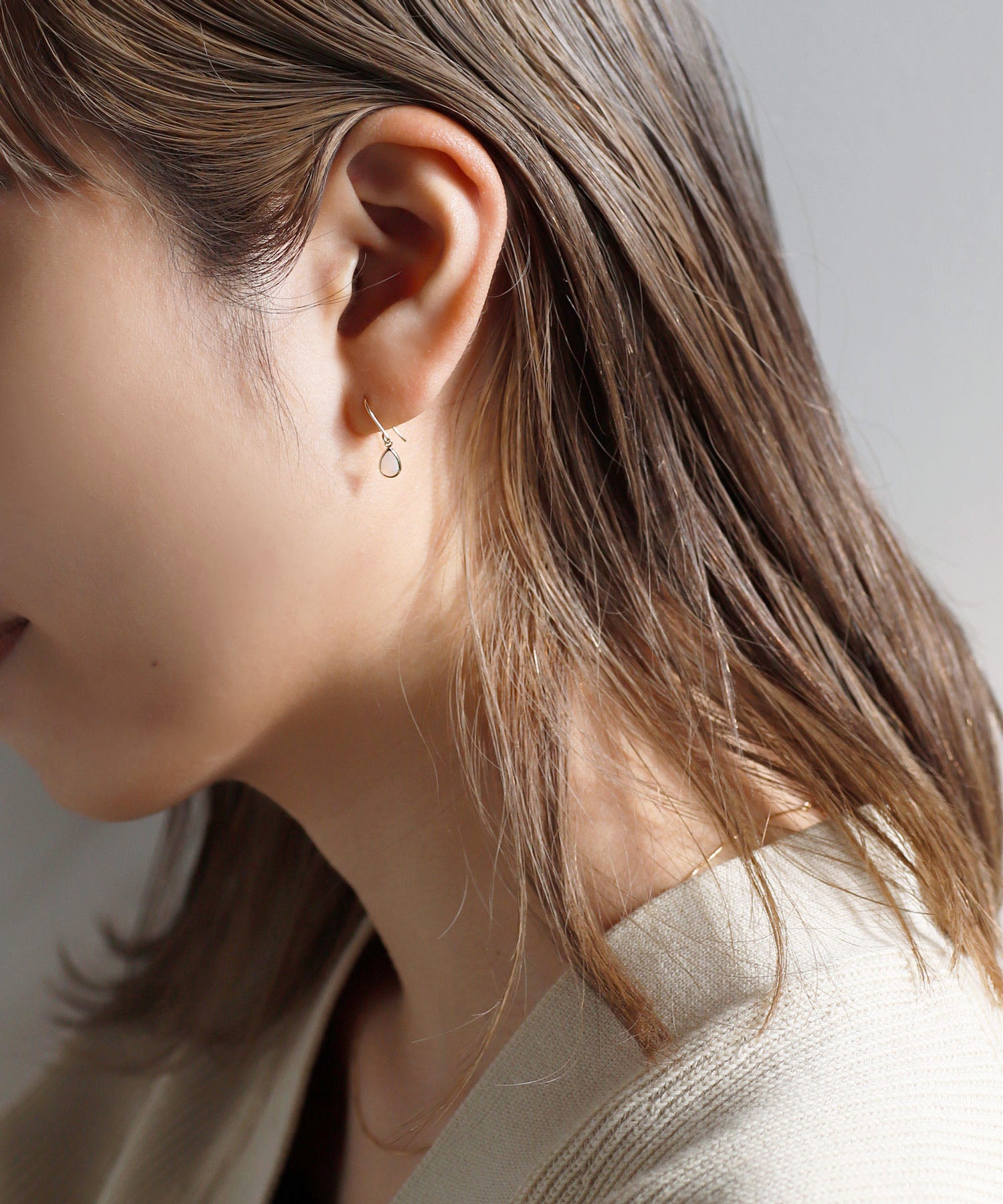 mimi33】天然石×ドロップフックピアス[K10][Basic]｜SANPO ONLINE