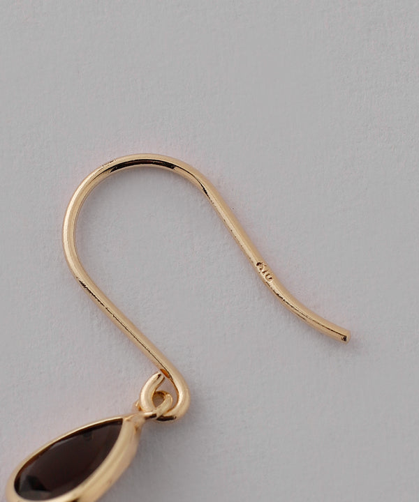 天然石×ドロップフックピアス[K10][Basic]