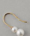 Double pearl hook earrings [K10][Basic]