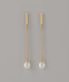Pearl chain earrings [K10][Basic]