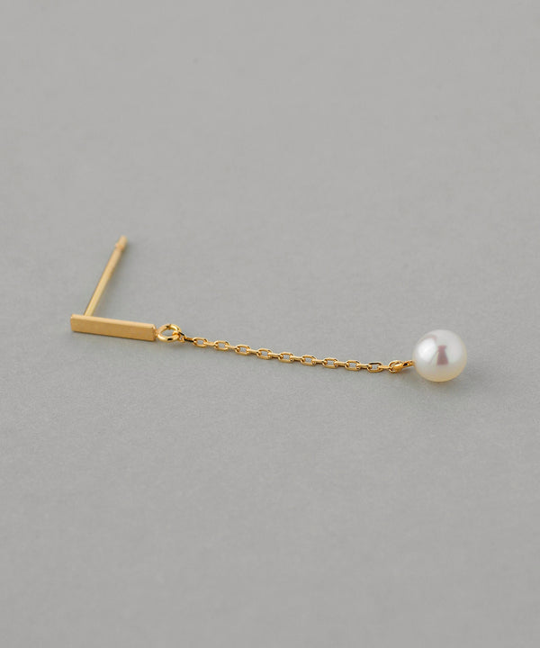 Pearl chain earrings [K10][Basic]