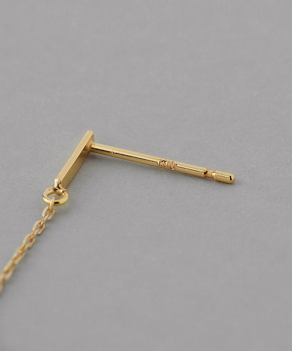 Pearl chain earrings [K10][Basic]