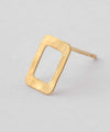 Square plate earrings [K10][Basic]
