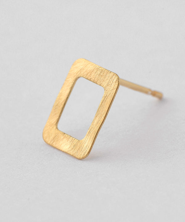 Square plate earrings [K10][Basic]