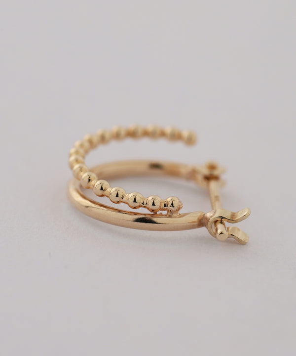 ダブルラインフープピアス[K10]][Basic]