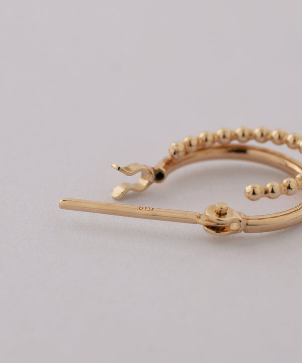 ダブルラインフープピアス[K10]][Basic]
