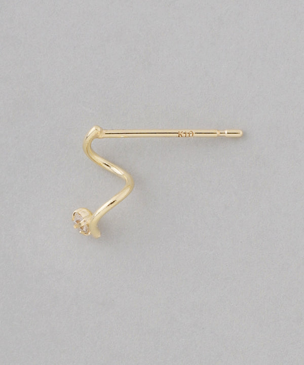 ビジュー×カールラインピアス[K10][Basic]