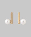 Pearl x Metal Bar Earrings [K10][Basic]