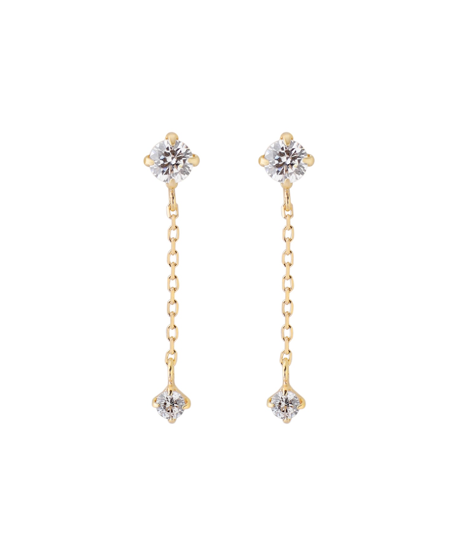 mimi33】ビジューチェーンピアス[K10][Basic]｜アネモネ・シエナロゼ