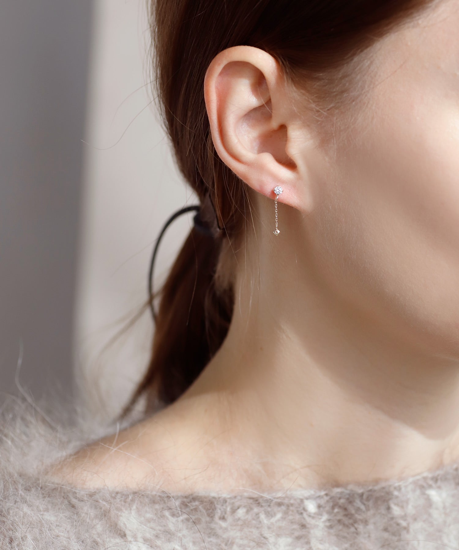 mimi33】ビジューチェーンピアス[K10][Basic]｜アネモネ