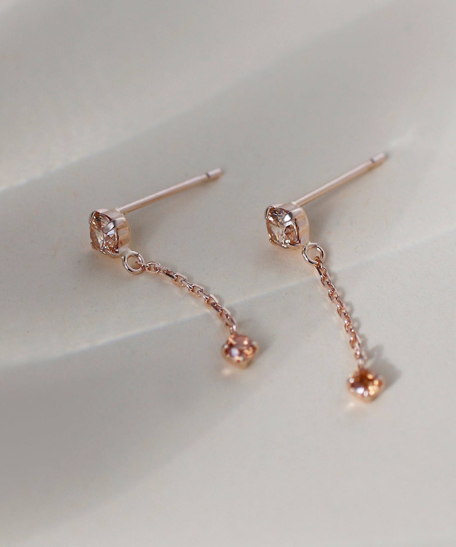 mimi33】ビジューチェーンピアス[K10][Basic]｜アネモネ・シエナロゼ