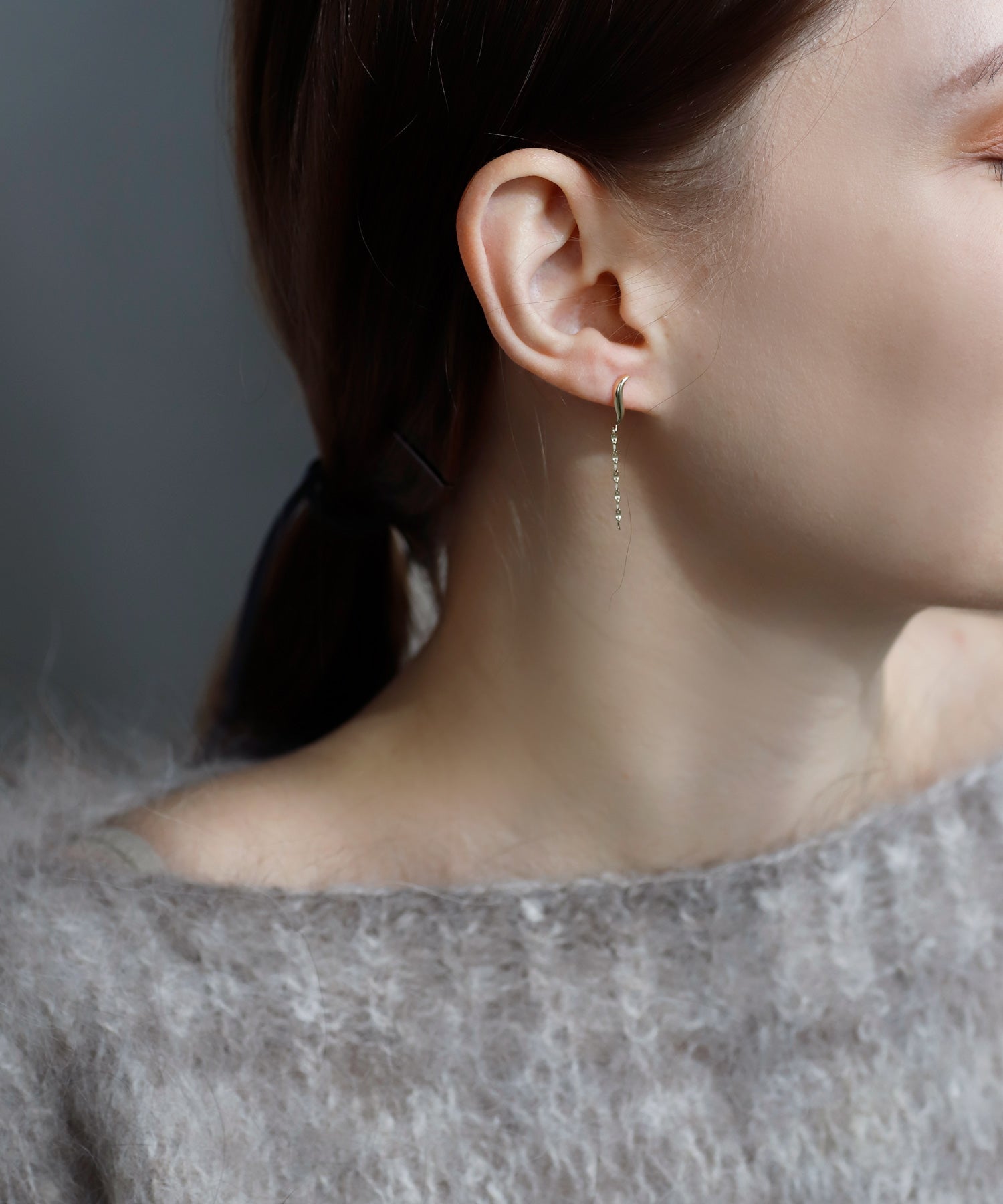 SIENA ROSE K10 チェーン ピアス パールキャッチ SIENA ROSE K10 チェーン ピアス パールキャッチ SIENA ROSE K10